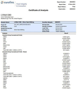 LVWell CBD Silver Seal 2000mg 30ml Hemp Seed Oil - THE GREEN TREASURY